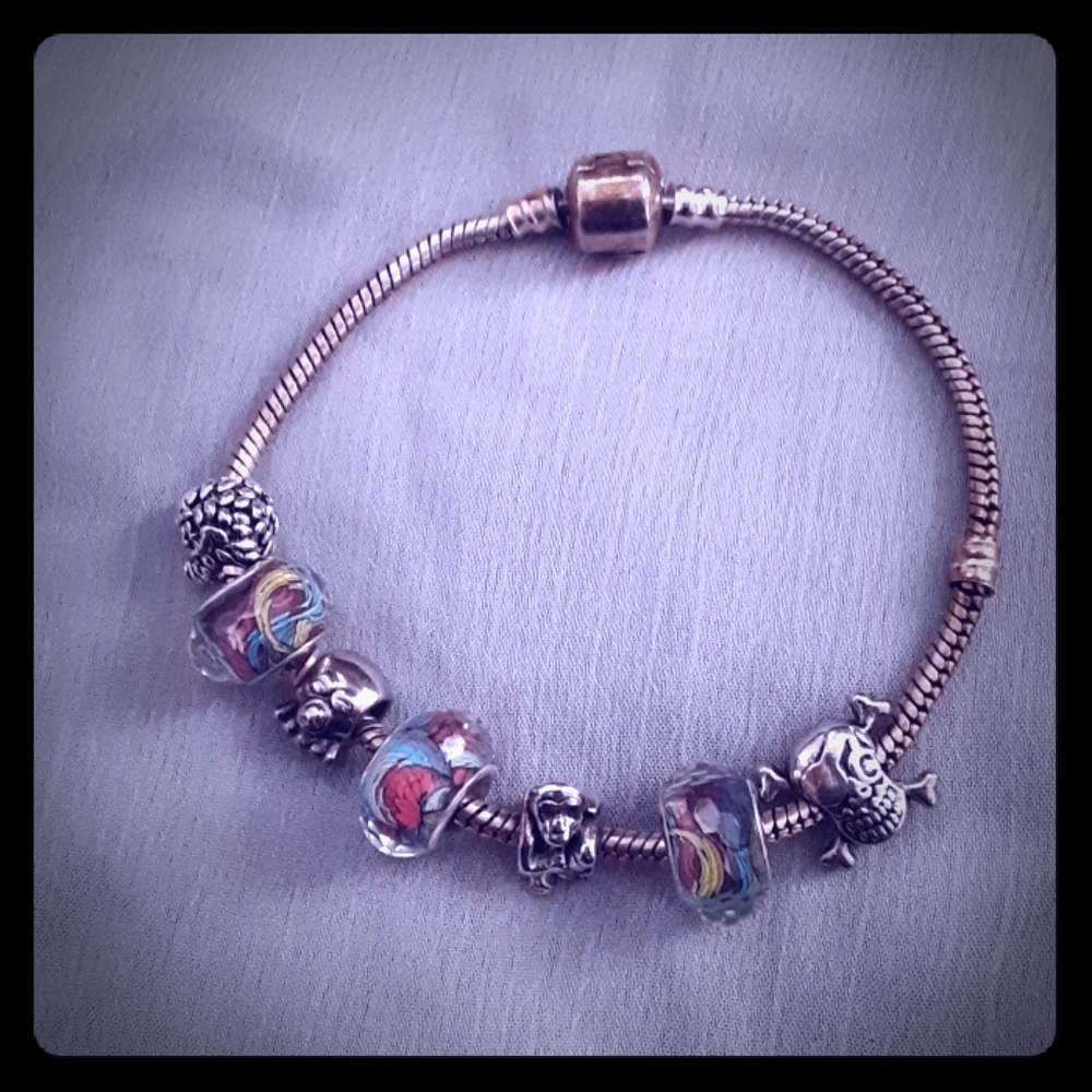 Vintage steam punk baddie charm bracelet